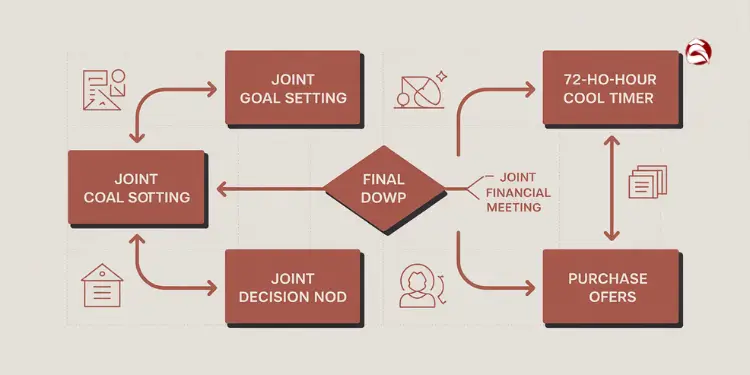 Flowchart showing joint goal setting, financial talks, and offer decisions