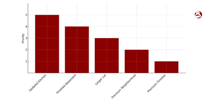 Bar chart ranking optional home features by priority