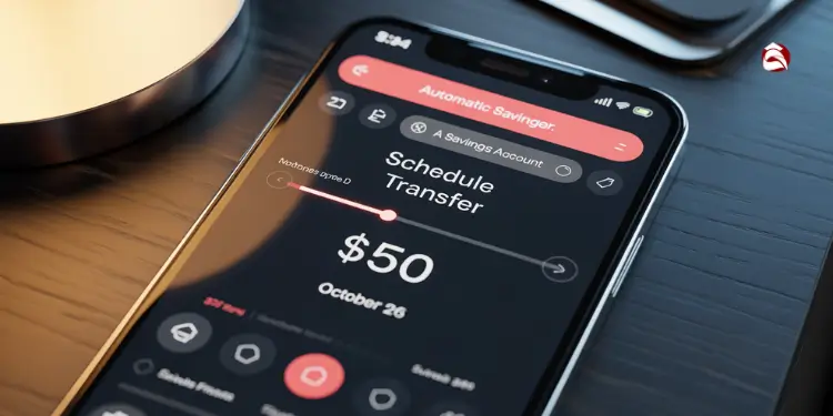 Mobile app screen scheduling auto transfers