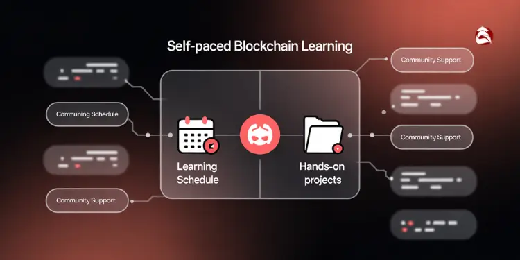 Blockchain learning with schedule and project-based modules