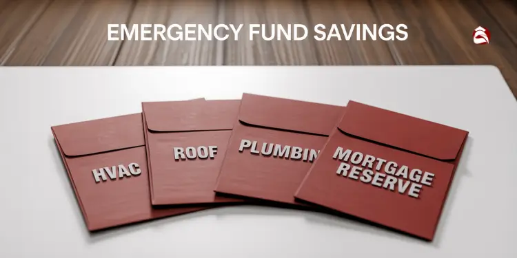 Envelopes labeled HVAC, Roof, Plumbing, Mortgage Reserve