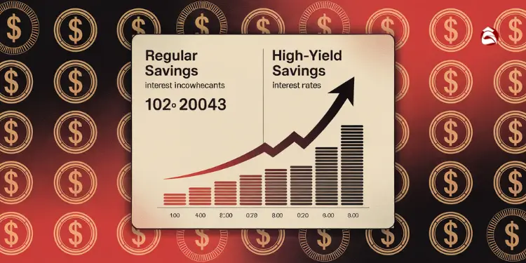 Graph comparing regular vs. high-yield savings growth