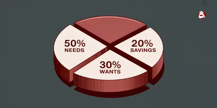 Visual chart showing 50/30/20 money breakdown