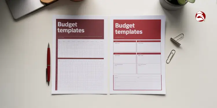Two printed budget templates shown side by side
