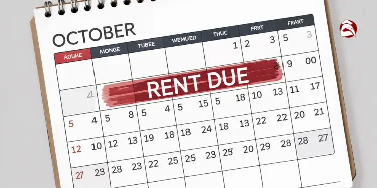 Calendar with rent due marked across early October dates