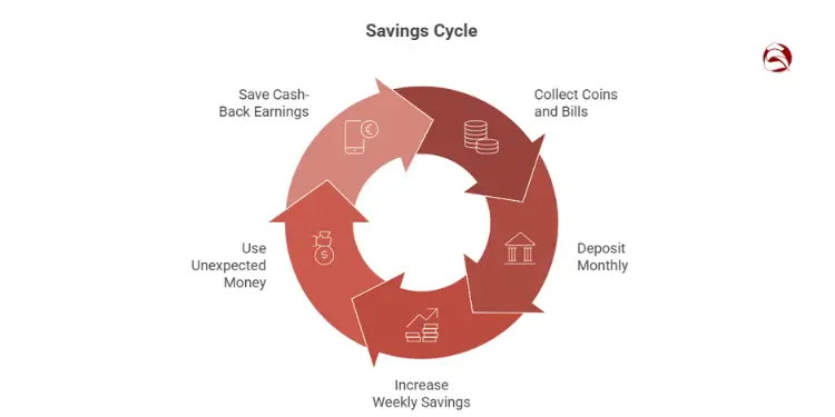 Micro-savings cycle for better money habits