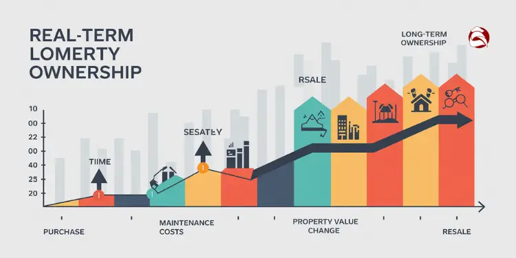 Chart showing home ownership costs, value change, and resale stages