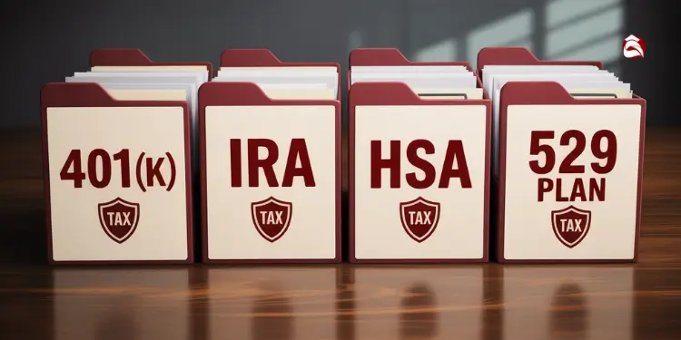 401(k), IRA, HSA tax benefits visual