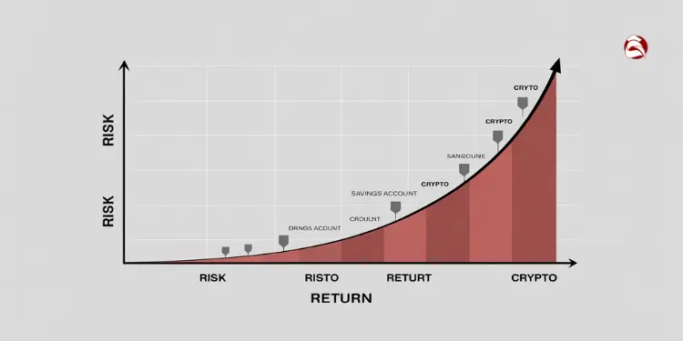 Curve showing return increase with risk