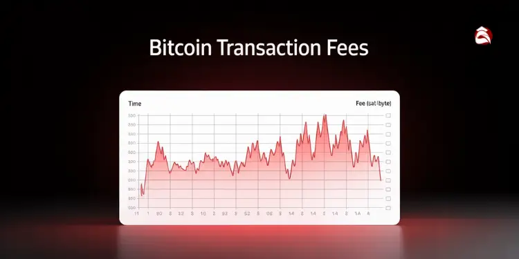 Bitcoin fee chart fluctuating over time