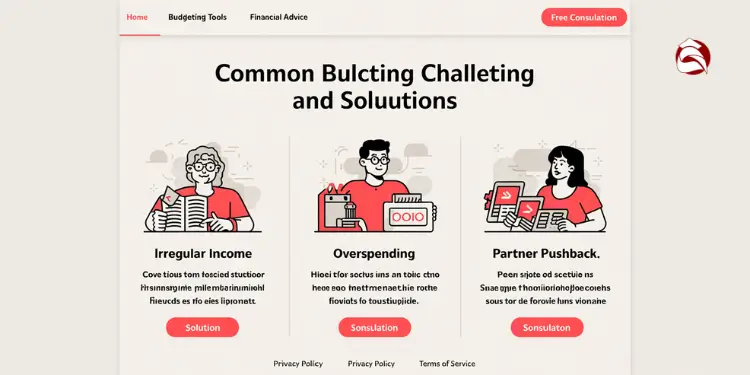Illustration of budgeting problems like irregular income and partner pushback