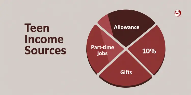 Chart showing different teen income sources