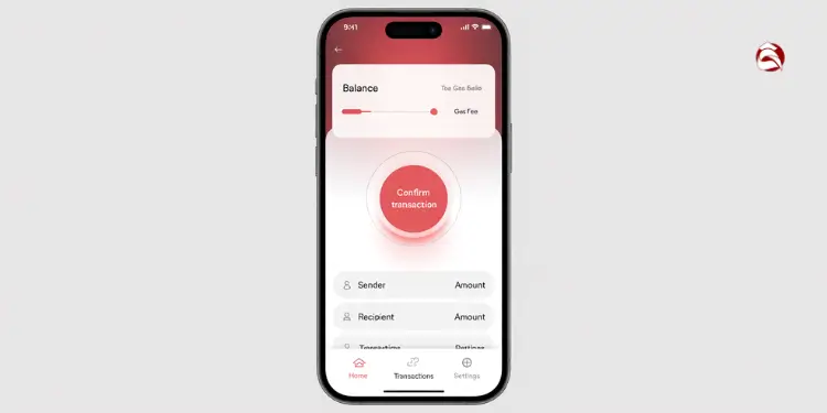Smartphone interface showing blockchain wallet transaction confirmation