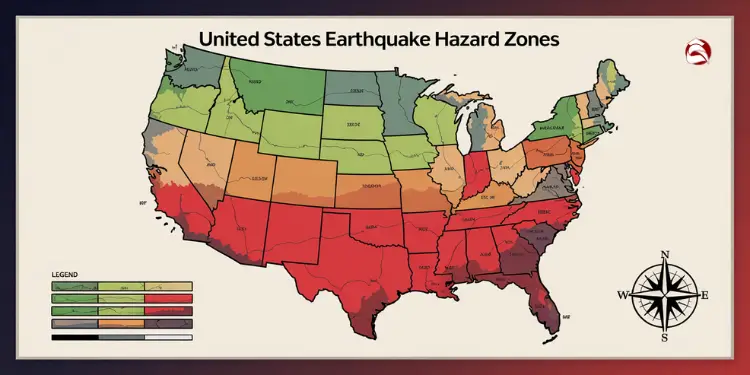US earthquake hazard zone map by state