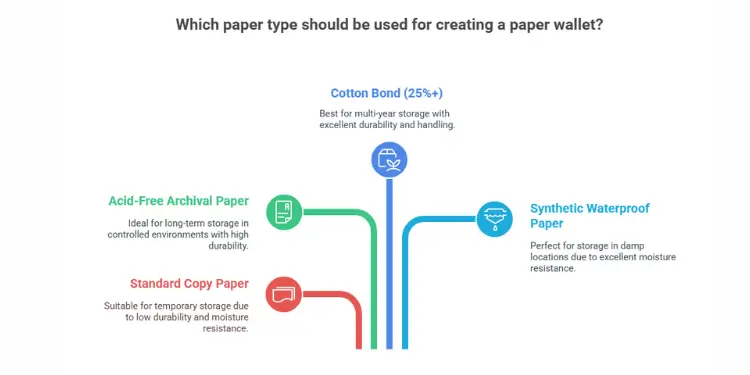 Paper types for creating a cryptocurrency paper wallet