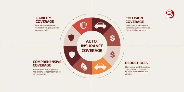 Infographic wheel with sections for auto insurance coverage types