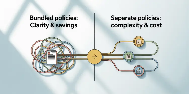 Bundled vs separate policy chart showing clarity and cost difference