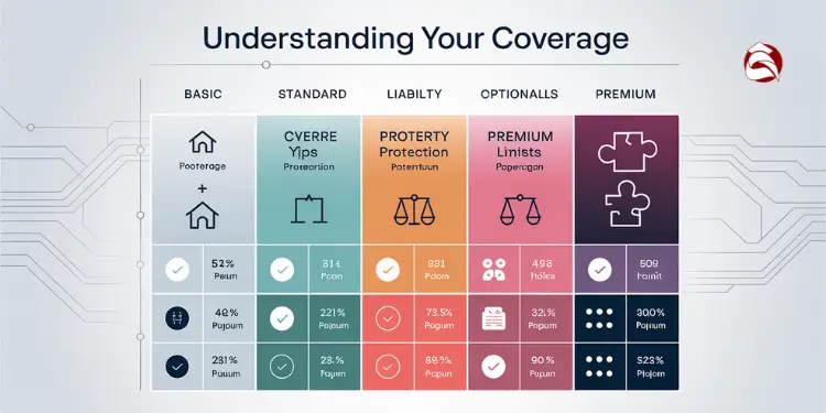 Table comparing insurance coverage options by tier