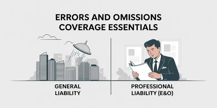 Side-by-side graphic of general vs professional liability scopes
