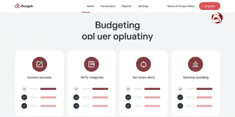 Budgeting app interface with category updates and spending alerts