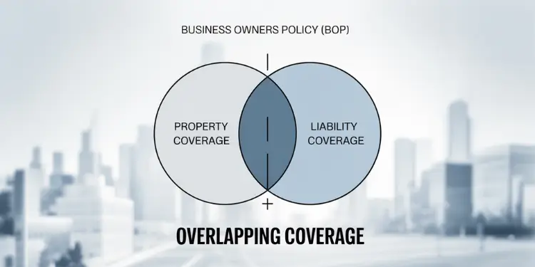 BOP icon splits into arrows for admin, time, claims, and coverage benefits
