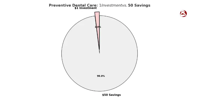 Pie chart showing $1 in care equals $50 in savings