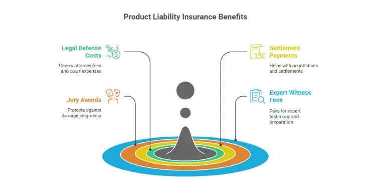 Product liability insurance infographic: defense costs, settlements, expert fees