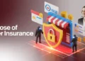 3D graphic of a storefront behind a shield padlock with hacker silhouettes and support icons