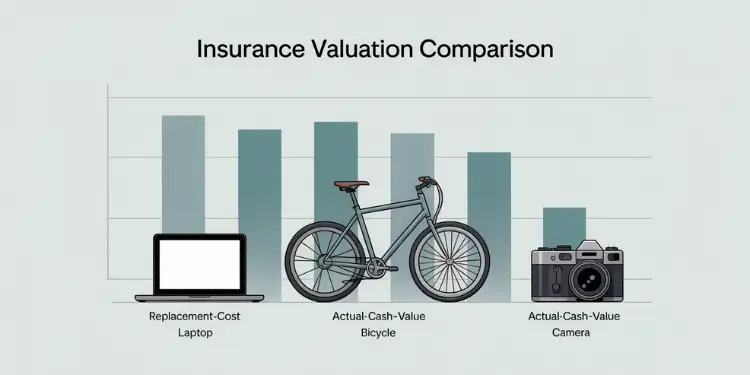 Three items compared under Replacement Cost vs. Actual Cash Value