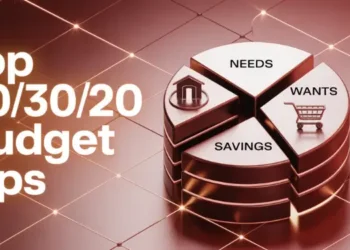 3D pie chart showing needs, wants, and savings for 50/30/20 budget