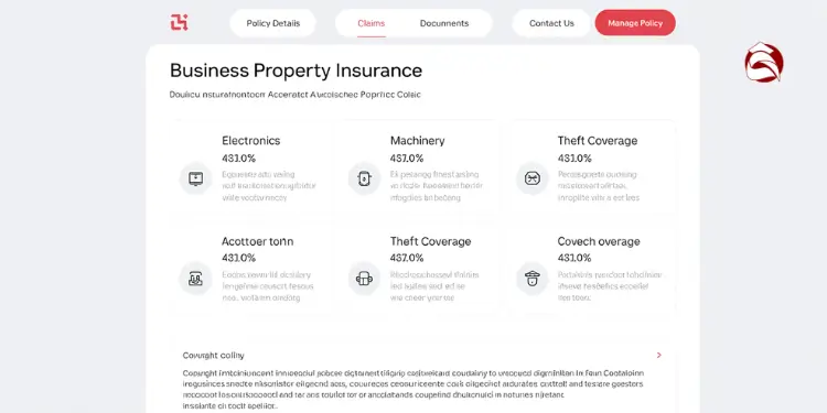 Business property insurance dashboard with coverage categories