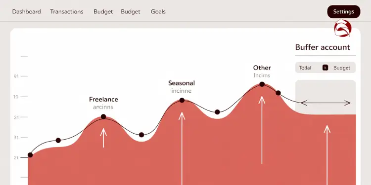 Income graph tracking freelance and seasonal earnings
