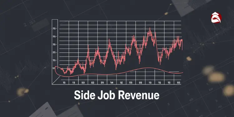 Line chart showing fluctuations in side job revenue over time