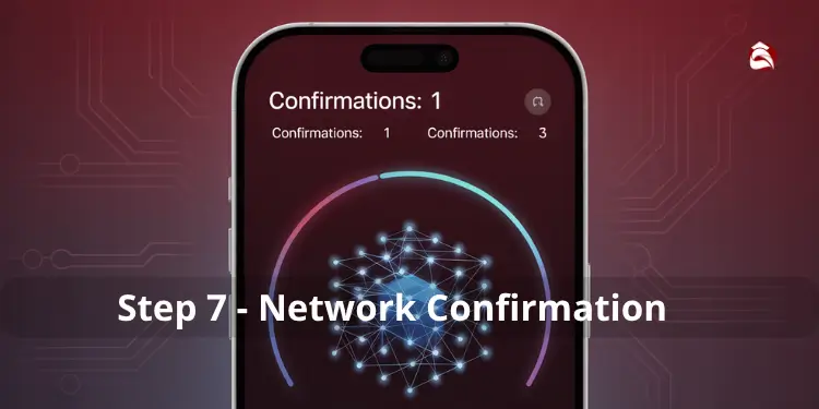 Phone screen showing network confirmations with 1, 1, and 3 counts.