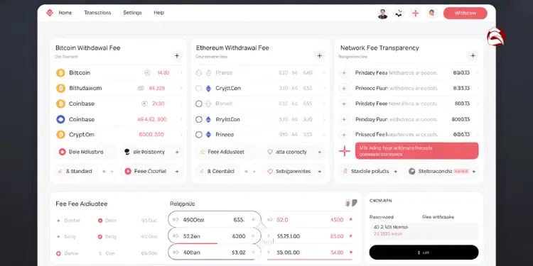 Fee comparison interface showing various fees for CoinBamo and other platforms