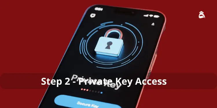 Phone screen showing secure key access with lock icon.