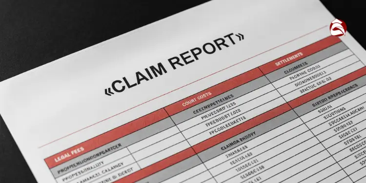 Claim report document showing legal fees and settlements