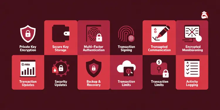 Image Title: Wallet Security FeaturesAlt Text: Overview of wallet security features including encryption and authentication