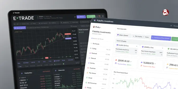 Tablets with trading and investment platform screens