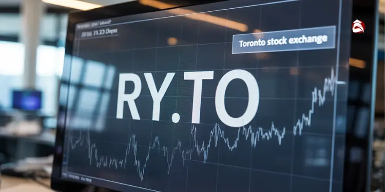 Screen showing RY.TO stock on Toronto Stock Exchange with chart