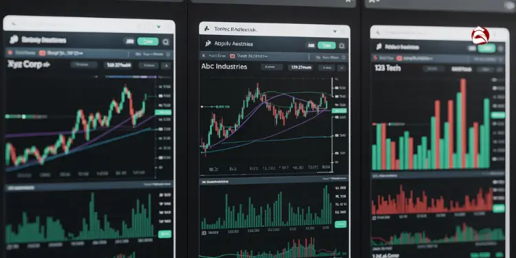 Screenshots of stock charts on mobile devices