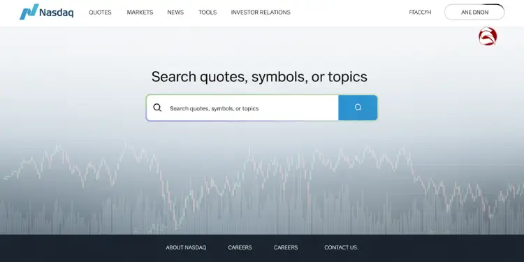 Clean interface for searching stock information on Nasdaq