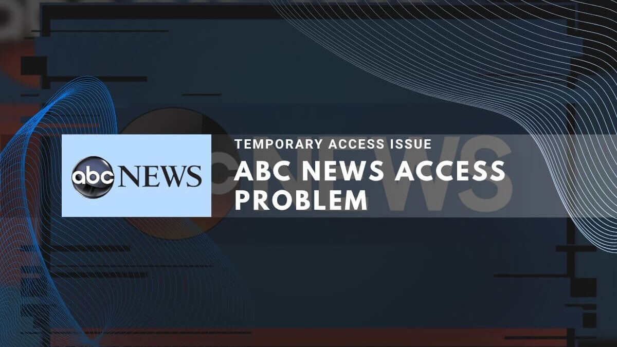 Graphic with the ABC News logo indicating a 'Temporary Access Issue' or problem.