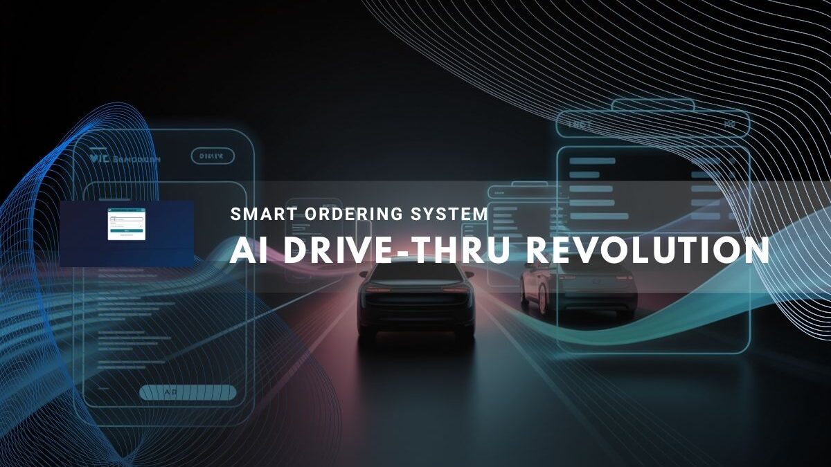 design illustrating a smart ordering system with digital interfaces and cars