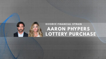 The Couple's photo with text about divorce financial strain and lottery purchase.