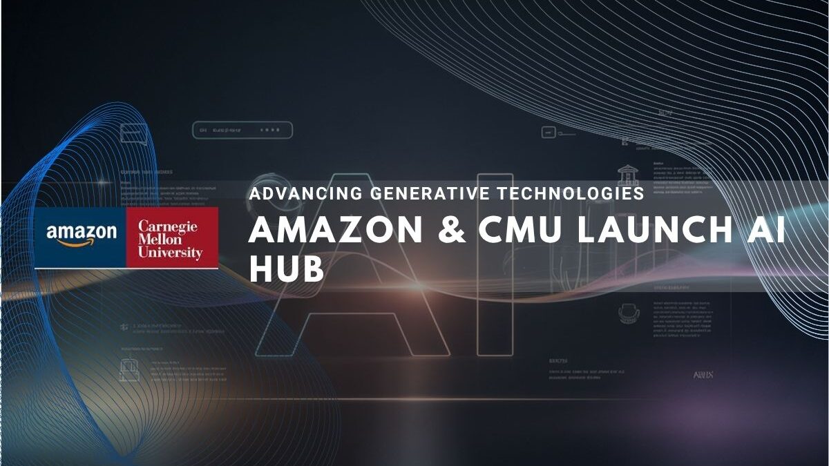 artistic representation of digital technology and branding, featuring logos of Amazon