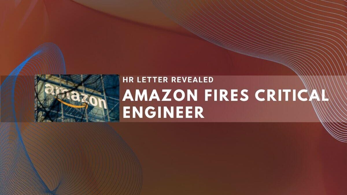 Colorful abstract background with Amazon logo and "Fires Critical Engineer" headline