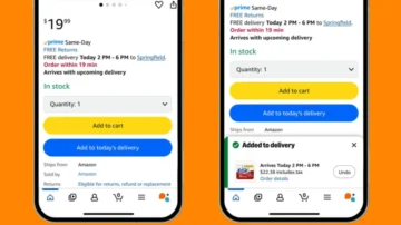 Amazon launches one-tap delivery feature for Prime members