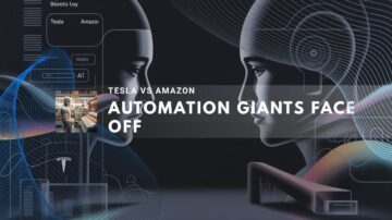 robots symbolizing Tesla and Amazon automation