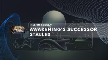 Abstract art graphic announcing an indefinite game delay